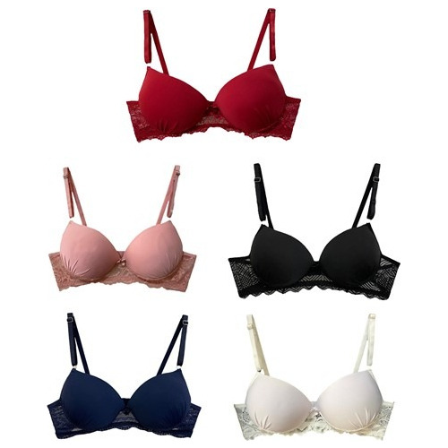 Kit 5 Soutien Base Renda Reforçado Atacado Lingerie Feminino