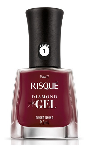 Esmalte Risqué Diamond Gel Amora Negra Cremoso 9,5ml