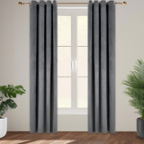 Cortina Blackout Gris Aterciopelado Hogar 274x219cm 2 Piezas Color Gris Oscuro