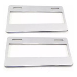 Par (2) Porta Placas Universal Estilo Cromado Acero Inox.