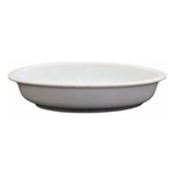 02 Travessa De Porcelana Oval Grande Branca (35cm X 22,5cm)