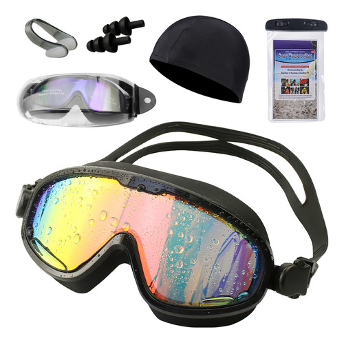 Kit Goggles Natación Protección Uv Unisex Gorra Clip Tapones