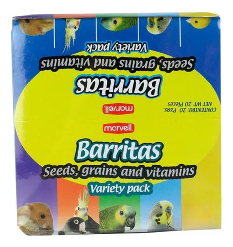 Alimento Para Aves Caja De Barritas Granos Mixtas 20 Pzs