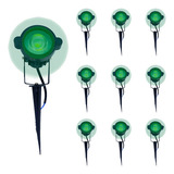 Kit 10 Luminária Espeto Jardim Led 7w Verde Prova D Água Cor Da Carcaça Preto 110v/220v