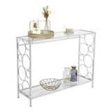 Mesa Consola De Cristal Elegante Y Moderna - Estilo Chic Pla