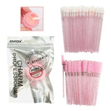 Kit Removedor+50 Cepillos+50 Lip Brush Extensión De Pestañas