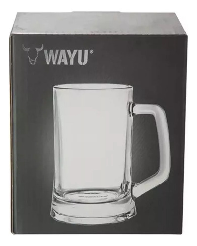 Vaso Shopero Cerveza Caja Wayu De Vidrio