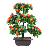 Rvore De Fruto Artificial Bonsai 13 Polegadas Pote Alto