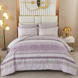 Juego De Edredn Morado Tamao Queen, 7 Piezas De Ropa De Cama