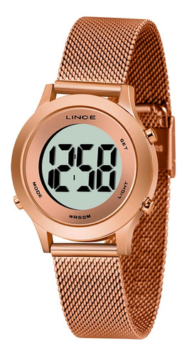 Relógio Lince Digital Original Casual Rose Sdph113l
