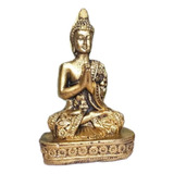 Estátua Buda Hindu Meditando Dourado Estatueta Budha