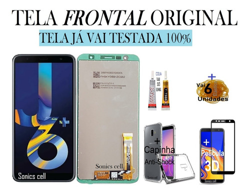 Tela Frontal J4+plus/ J6+plus/ J4core+película 3d+cola+capin