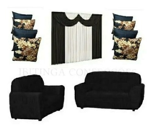 Cortina Paris 2mt+capa Sofa 3e2lugar+4capa Almofadas