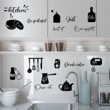 Sacinora - Adhesivos De Pared Para Cocina Con Cuenco Negro, 