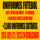 Kit +2000 Templates De Futebol Camisas - Vetor Cdr +brindes