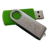 Pendrive Giratório 32gb Verde Importado 2.0 Barato Atacado