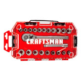 Caja Set 22 Piezas Tubos Mm/sae + Crique 1/2 Craftsman Color Rojo