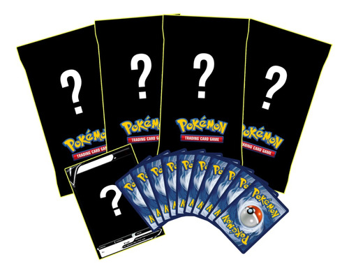 Pokemon Mystery Pack 4 Packs+1 V, Ex O Gx+10 Holos/reverse