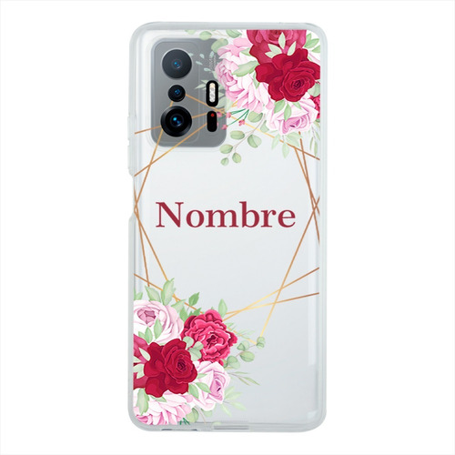 Funda Xiaomi Rosas Flores Personalizada Con Tu Nombre