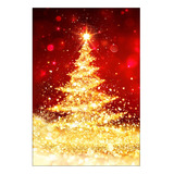 Painel Festa Vertical - Árvore De Natal Dourado 1,50x2,20 15