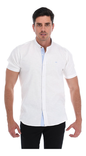 Camisa Algodón Hombre Porto Blanco Manga Corta