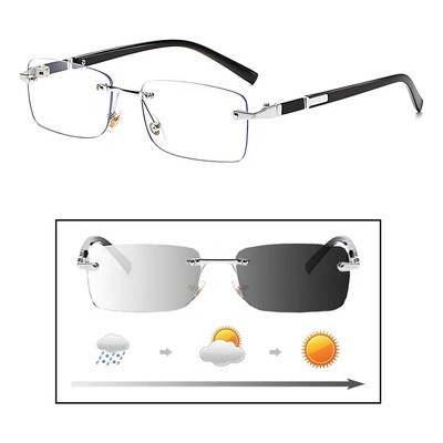 Gafas De Sol Sin Montura, Lentes Que Cambian De Color, Recta