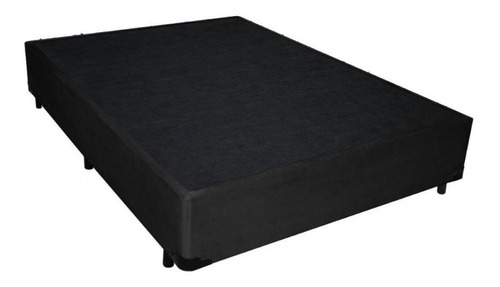 Cama Box Casal 138x188x25cm Corino Preto Com Pés Dancar