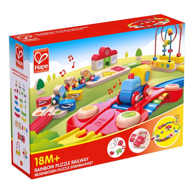 Pista De Tren Madera Rompecabezas Arcoiris Hape E3826 Edu Color Multicolor | Envío gratis