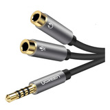 Cable Divisor De Audio Hembra Ugreen, 3,5 Mm, P/ 2, 3,5 Mm, 20 Cm, Negro