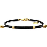 Pulseira De Couro Bracelete Dourado