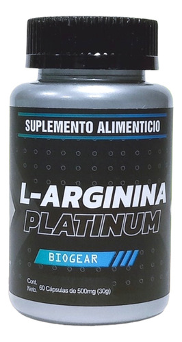 L-arginina Platinum Biogear (politecnico Nal) 60 Caps 500mg