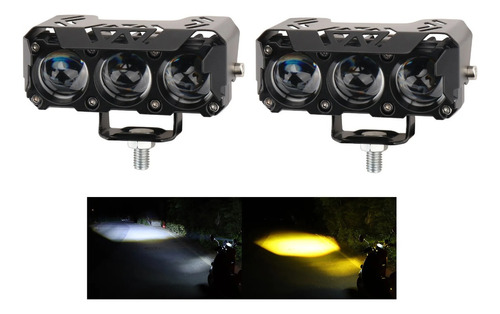 2 Faros Led Lupa Auxiliar Moto 3 Lentes Exploradora Potente