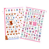 Stickers Adhesivos Pegatinas 3d Para Uñas X3 Hojas