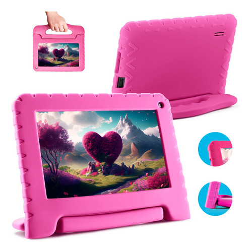 Tablet Infantil Multilaser Kid Pad Rosa 64gb Para Criança Nf