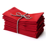 Servilletas De Tela Roja Navideñas Pack 12 Unidades Lavables