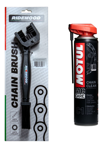 Kit Limpiador De Cadena Motul C1 + Cepillo Para Cadenas