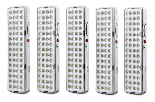 Kit Com 5 Luminárias De Emergência 60 Led 48lem60l0000 Elgin