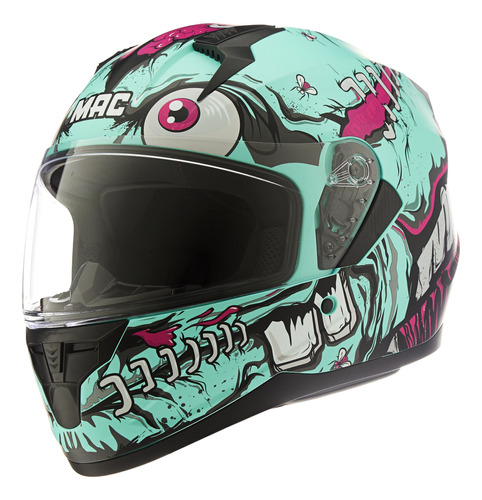 Casco Moto Integral Mac Bass Croc Visor Simple Pr