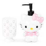 Hello Kitty - Juego De Baño De 2 Piezas, Dispensador De Jabó