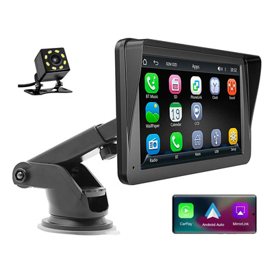 CARLAM Estéreo Auto 7 Pulgadas Inalámbrico Carplay Android Auto Mirrorlink Con Camera Reversa Receptor Bluetooth USB AUX Esterio Mp5 Carro Stereo Autoestereo de Pantalla Tactil | Meses sin interés