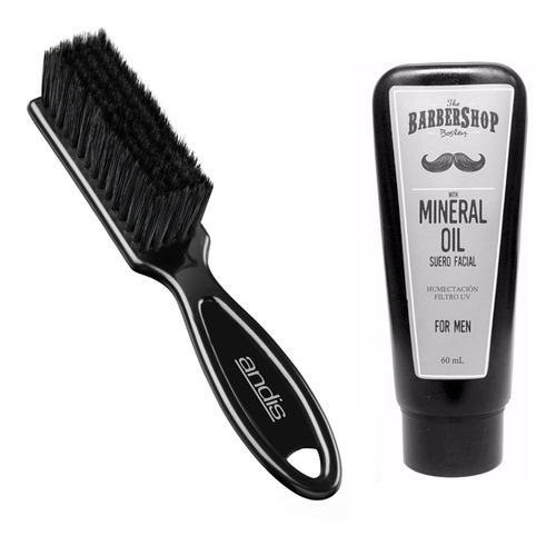 Kit Aceite Mineral Barbershop + Cepillo Doble Barba