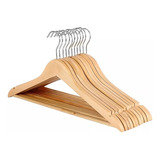 Pack 30 Colgadores Para Poleras Adultos De Madera 44cm