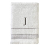 Skl Home Casual Monogram Toalla De Baño, J, 28x54, Blanco