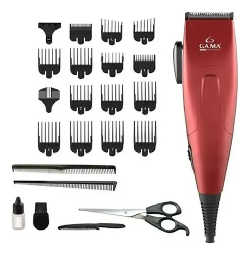 Corta Pelo Y Barba Gama Gm562 24 Piezas 9w Roja