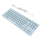 Teclado De Juego Azul Para Juegos Usb Redondo 87 Teclas Retr