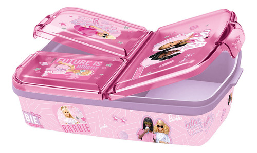 Lonchera Sandwichera Multiple Escolar Con Compartimientos Color Rosa Barbie Future