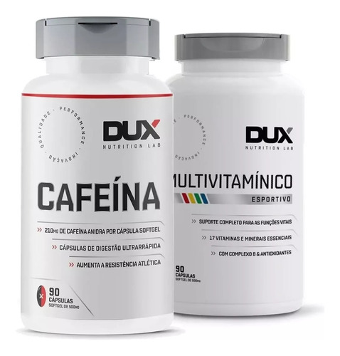 Kit Multivitaminico 90 Caps + Cafeína 90 Caps Dux Nutrition