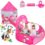 Carpa Para Niños Eleoption K1 Diseño Castillo Color Rosacon Forma De Castillo