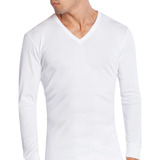 Camiseta M/l Arga Cuello V Hombre Algodón Blanco