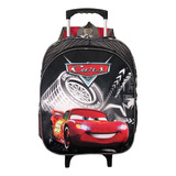 Mochila Infantil Carros Mcqueen Pneu Rodinhas Tam G + Estojo